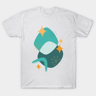 Mid-Century Atomic Age Abstract 17 in teal and orange T-Shirt